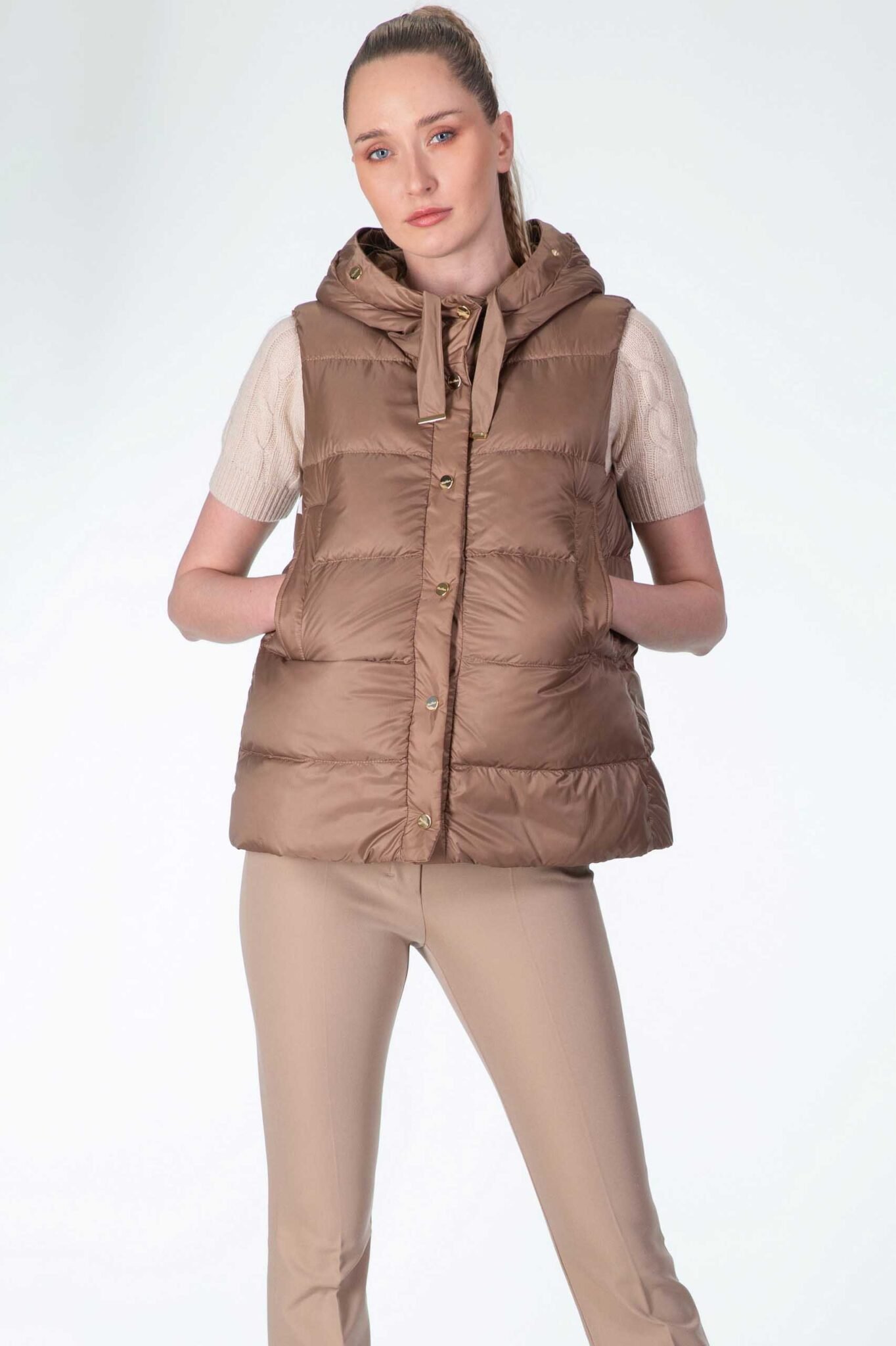 MAX MARA THE CUBE Gilet Reversibile In Tela Antigoccia JSOFT Gemma