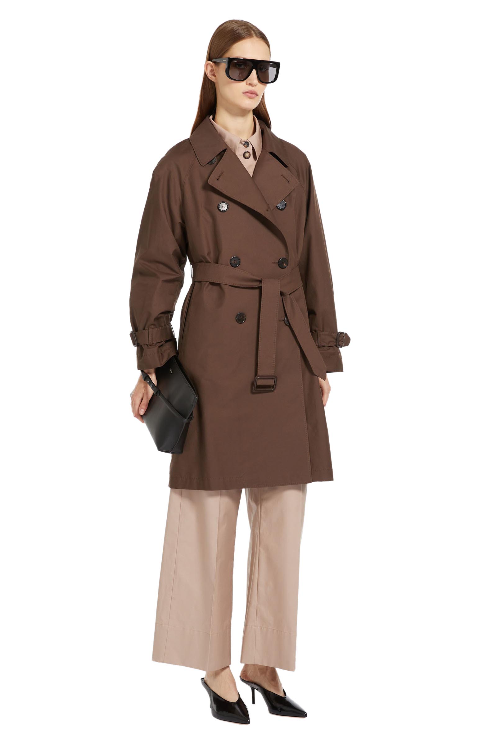 MAX MARA THE CUBE trench doppiopetto in twill antigoccia TITRENCH